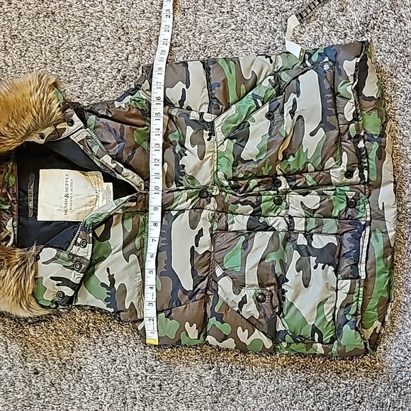 STUNNING DENIM & SUPPLY RALPH LAUREN CAMO FUR LINED PUFFER VEST - Picture 5 of 10